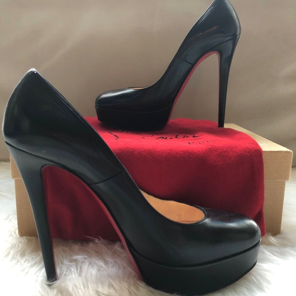 Christian Louboutin Bianca 140 Black Leather Pump | EU 38, US 7.5 - Picture 3 of 7